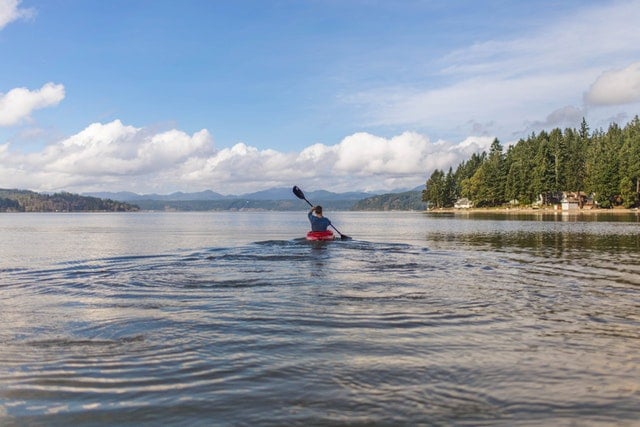 Paddling a Kayak Solo After Unloading from a J Rack