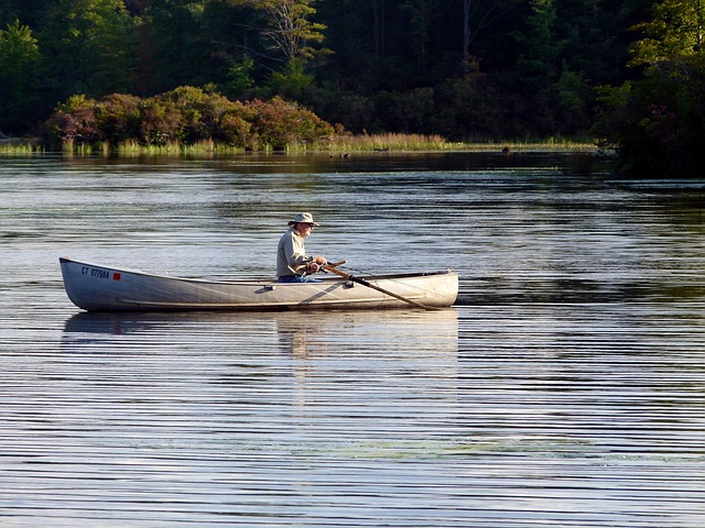 Man Rowing a Boat