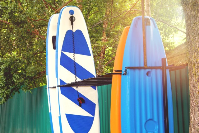 Repurposing Ladders as Paddleboard Racks