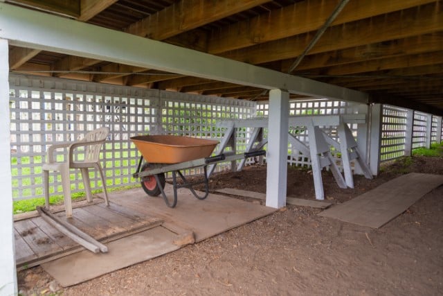 Under Deck Space makes a Great Place to Store a Canoe When You Aren't Using It